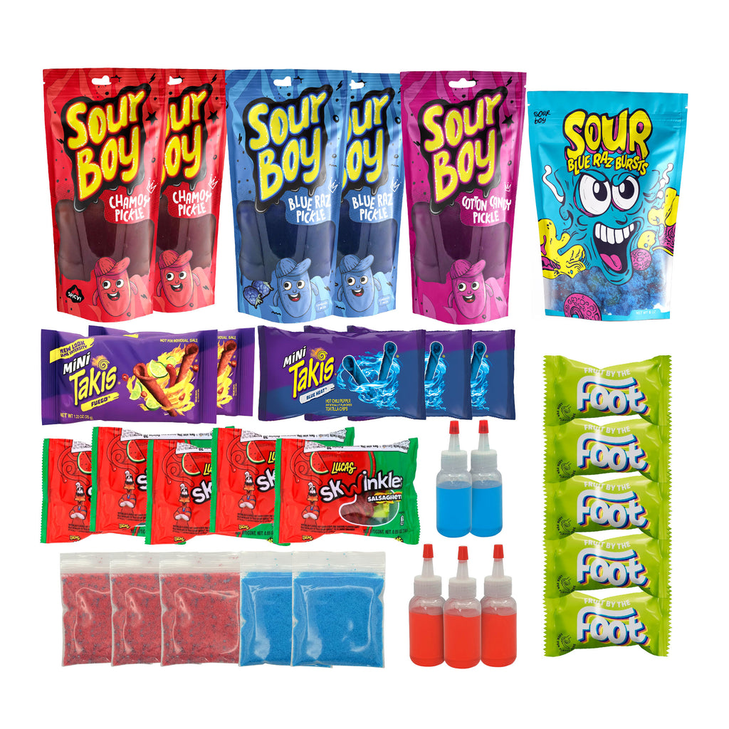 Family 5 Pack Pickle Kit - with Chamoy, Blue Raspberry, and Cotton Candy Pickles