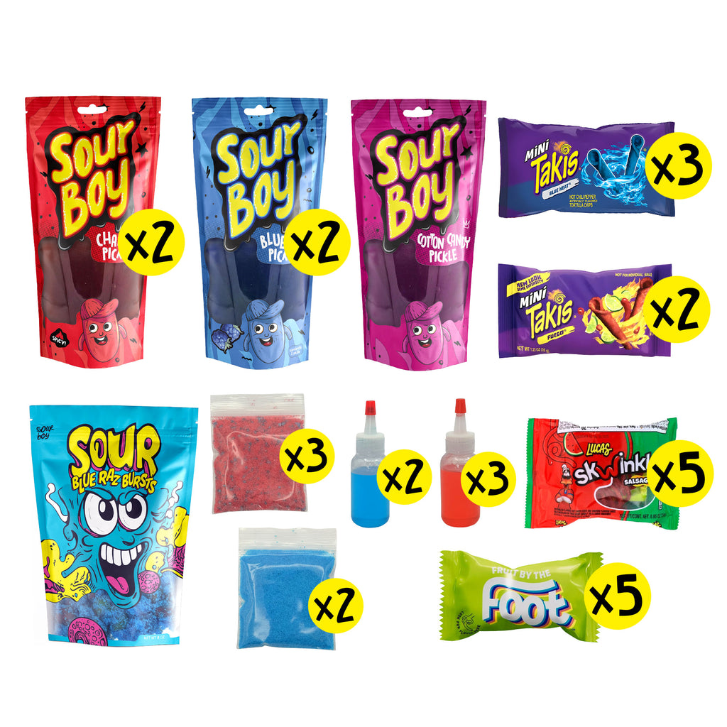 Family 5 Pack Pickle Kit - with Chamoy, Blue Raspberry, and Cotton Candy Pickles